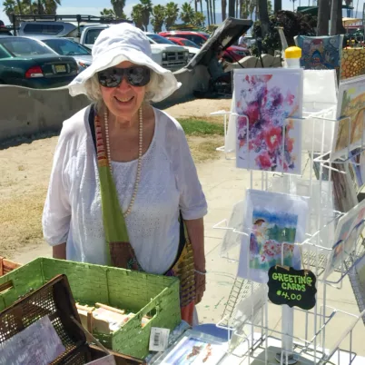 Arlene her work on Venice Beach Boardwalk into her 80s